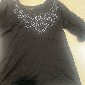 Elegant Black Embellished Women's Top